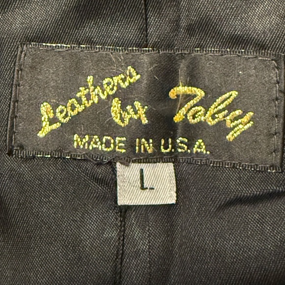 Leathers by Toby Authentic Classic Black Leather Jacket L Made in the USA - Picture 3 of 6